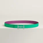 H Equestre belt buckle & Reversible leather strap 24 mm